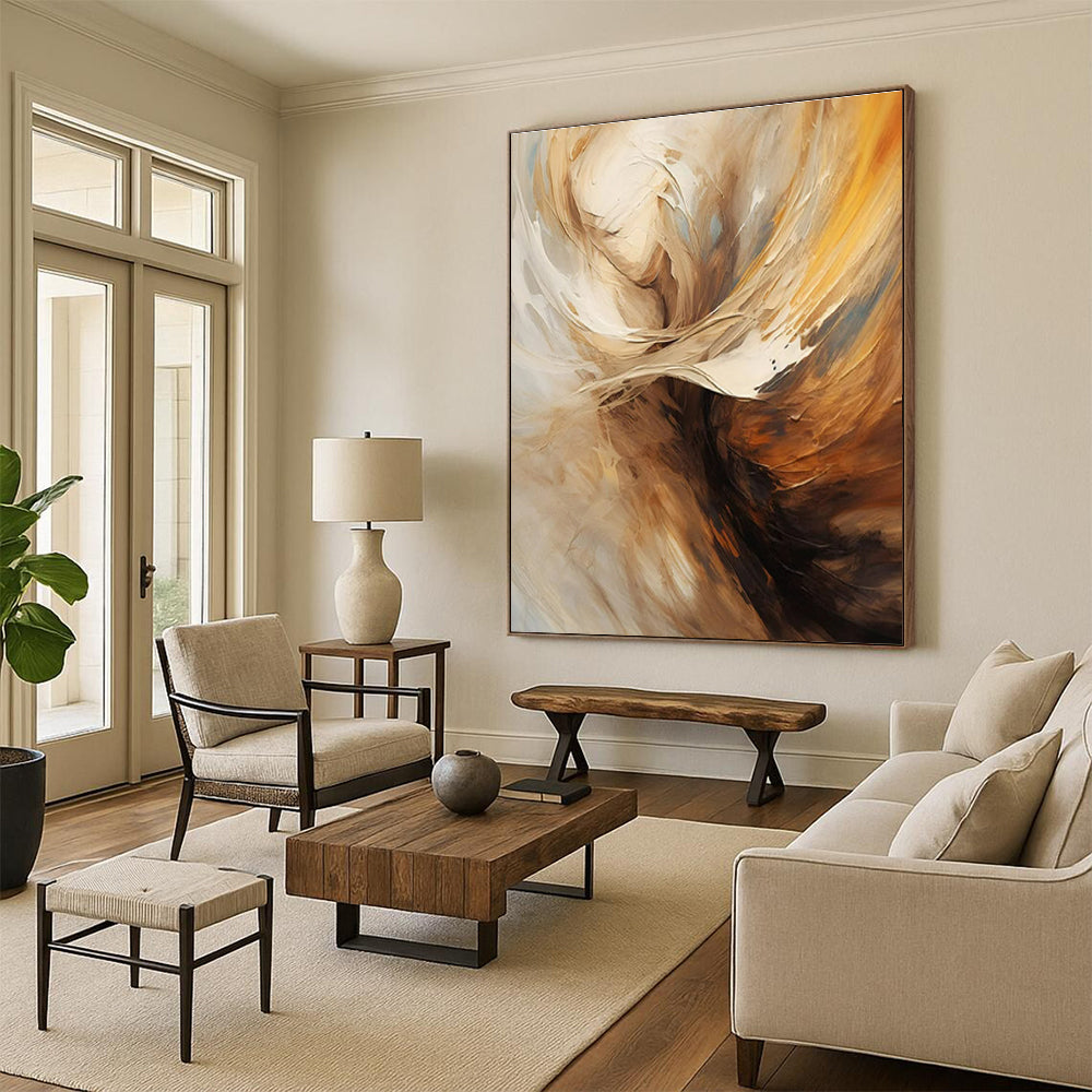 Huge Contemporary Abstract Art for Basement Home Theater Immersive Design