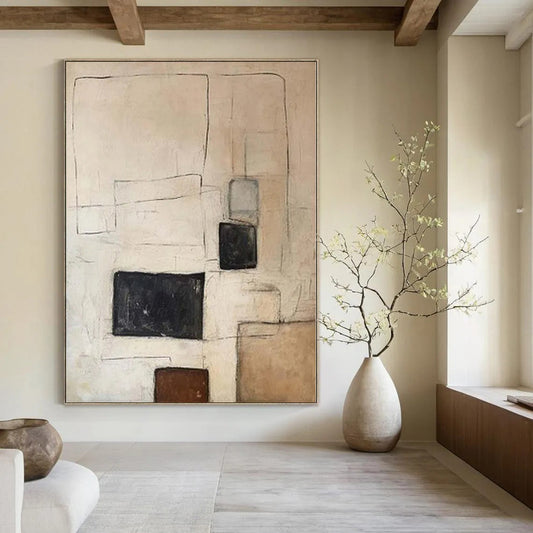 Giant Abstract Painting for Walk-In Closet Interiors - Hand-Painted Acrylic