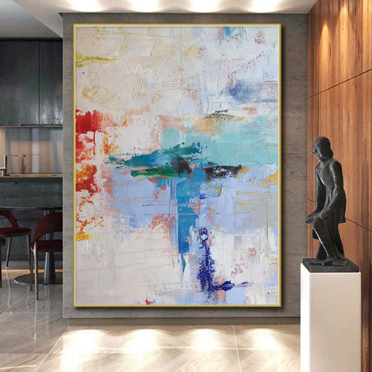 Monumental Abstract Painting for Indoor Waterfall Areas - Commissioned Oil on Canvas