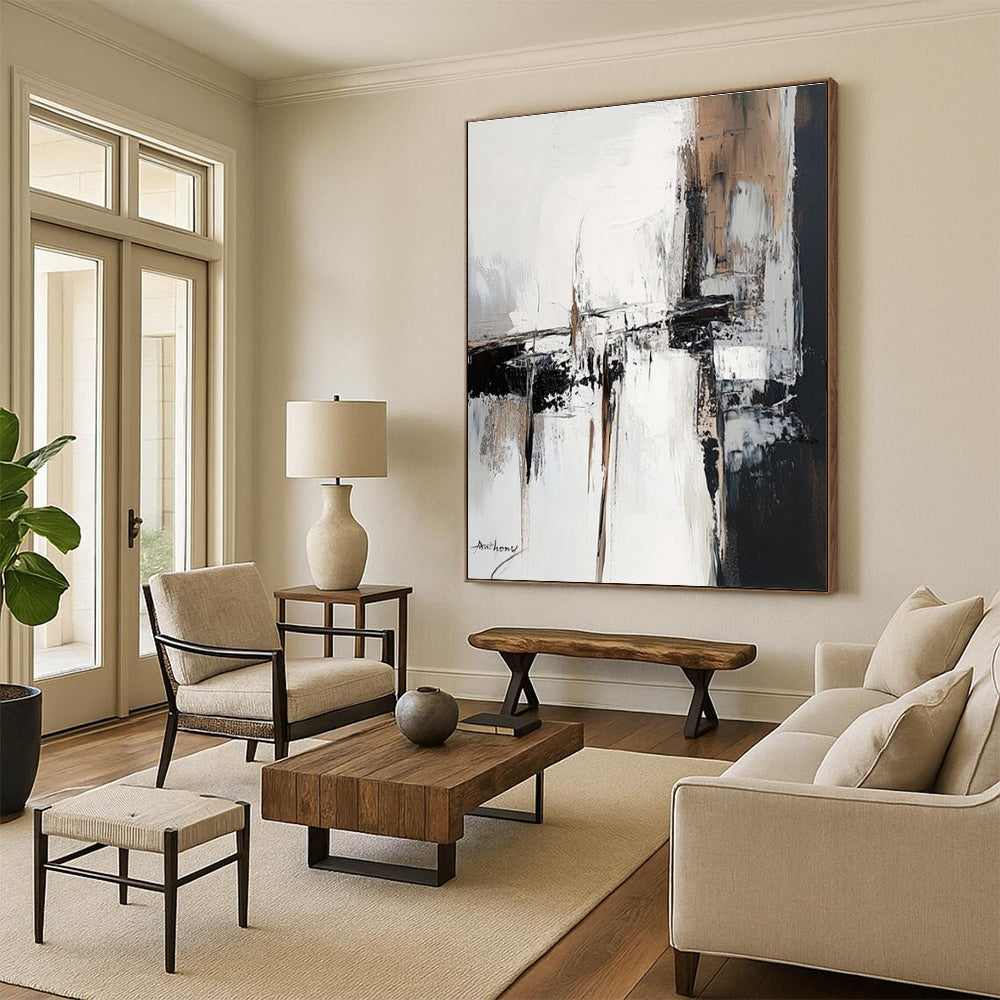 Colossal Contemporary Abstract Wall Art for Family Room Entertainment Zone