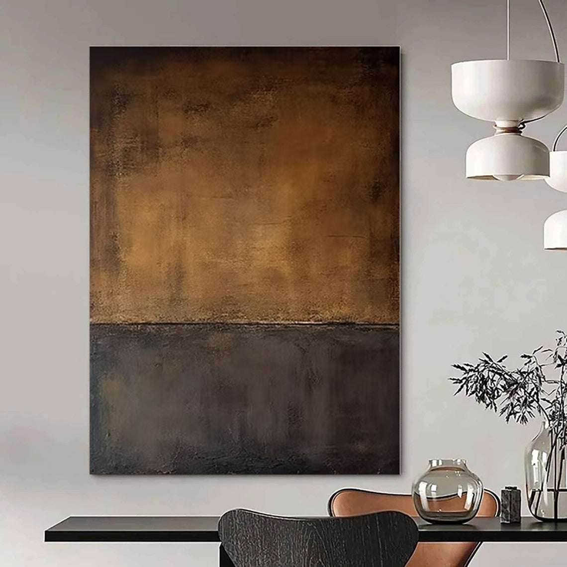 Hand-Painted Bespoke Abstract Art for Dining Room and Hallway
