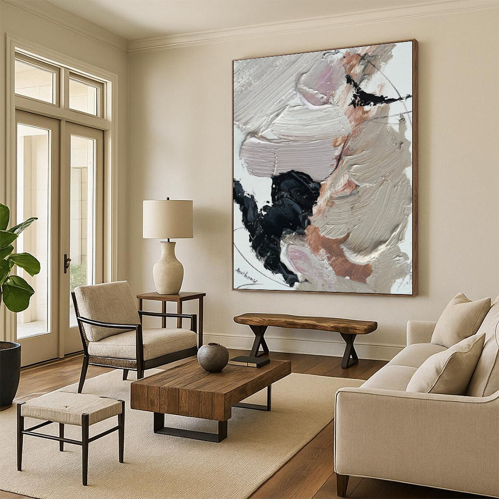 Tailored Extra-Huge Hand-Painted Abstract Canvas for Family Gathering Wall