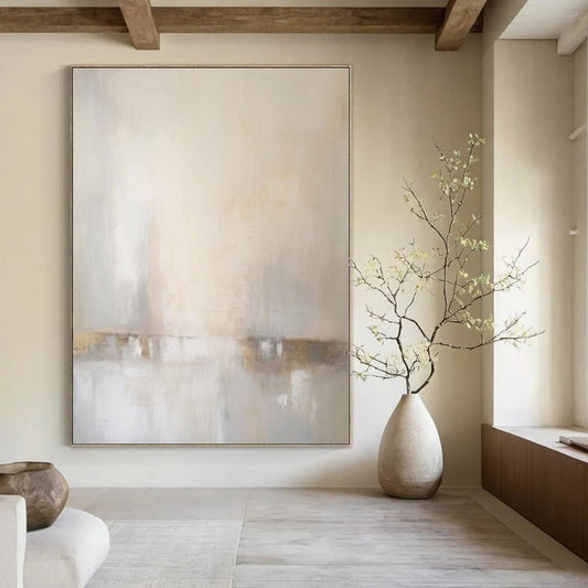 Custom Hand-Painted Abstract Mural for Open-Plan Office Zones