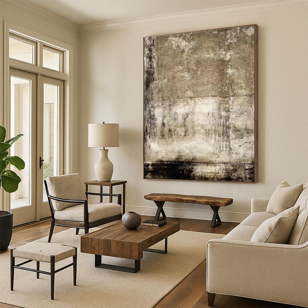 Huge Figurative Abstract Hand-Painted Painting for Hallway Transition Wall