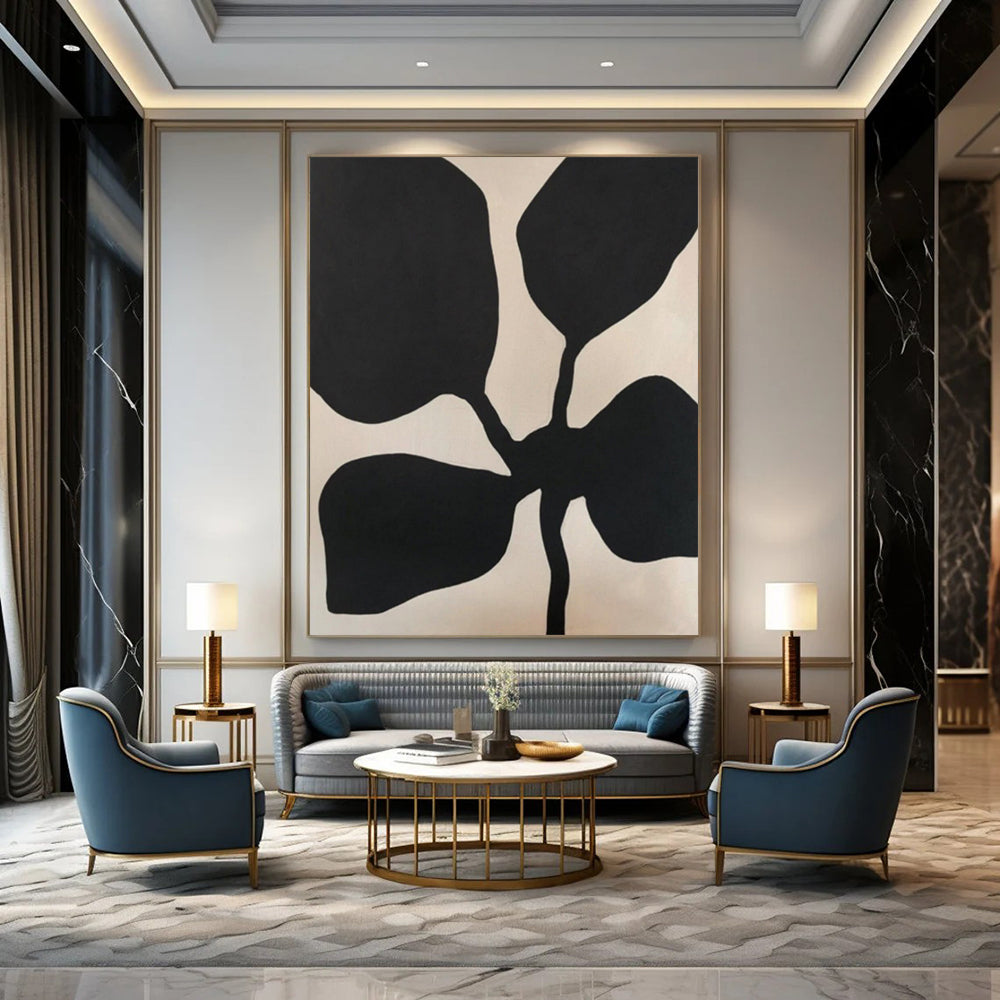 Extra-Vast Hand-Painted Modern Abstract Artwork for Exclusive Villa Bedrooms