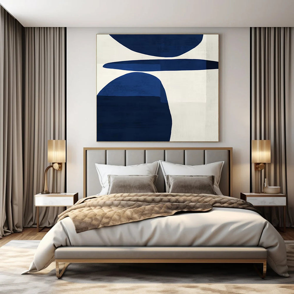 Hand-Painted Extra-Large Abstract Canvas for Family Living Room Feature Walls