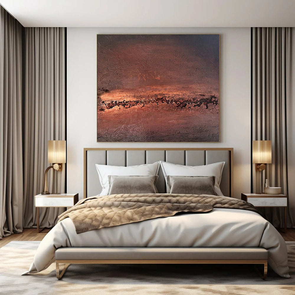 Gigantic Hand-Painted Contemporary Abstract Painting for Sports Arena VIP Lounges
