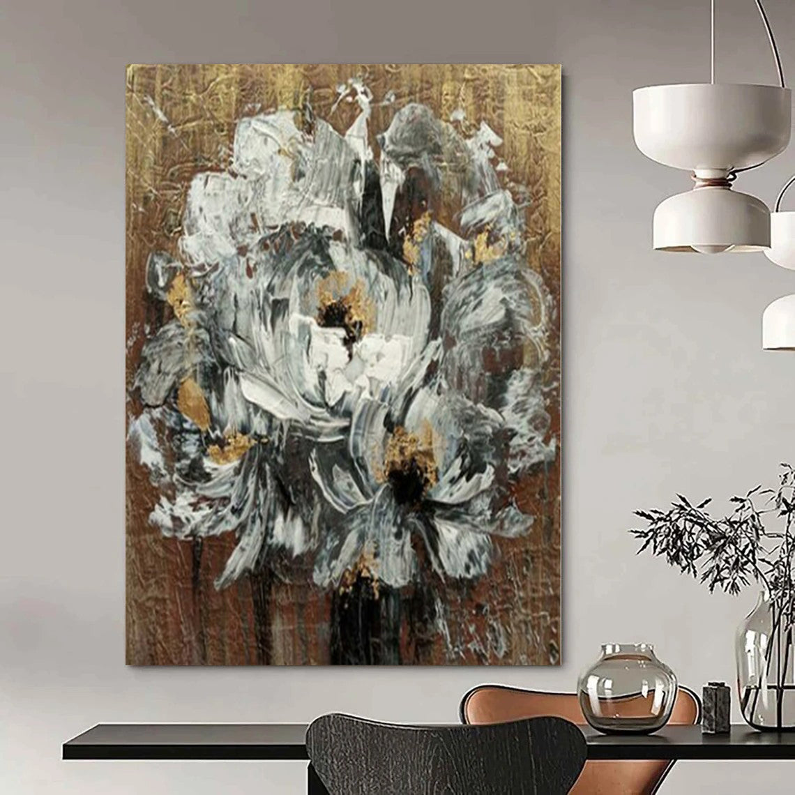 Seascape-Inspired Hand-Painted Abstract Art for Coastal Dining Rooms