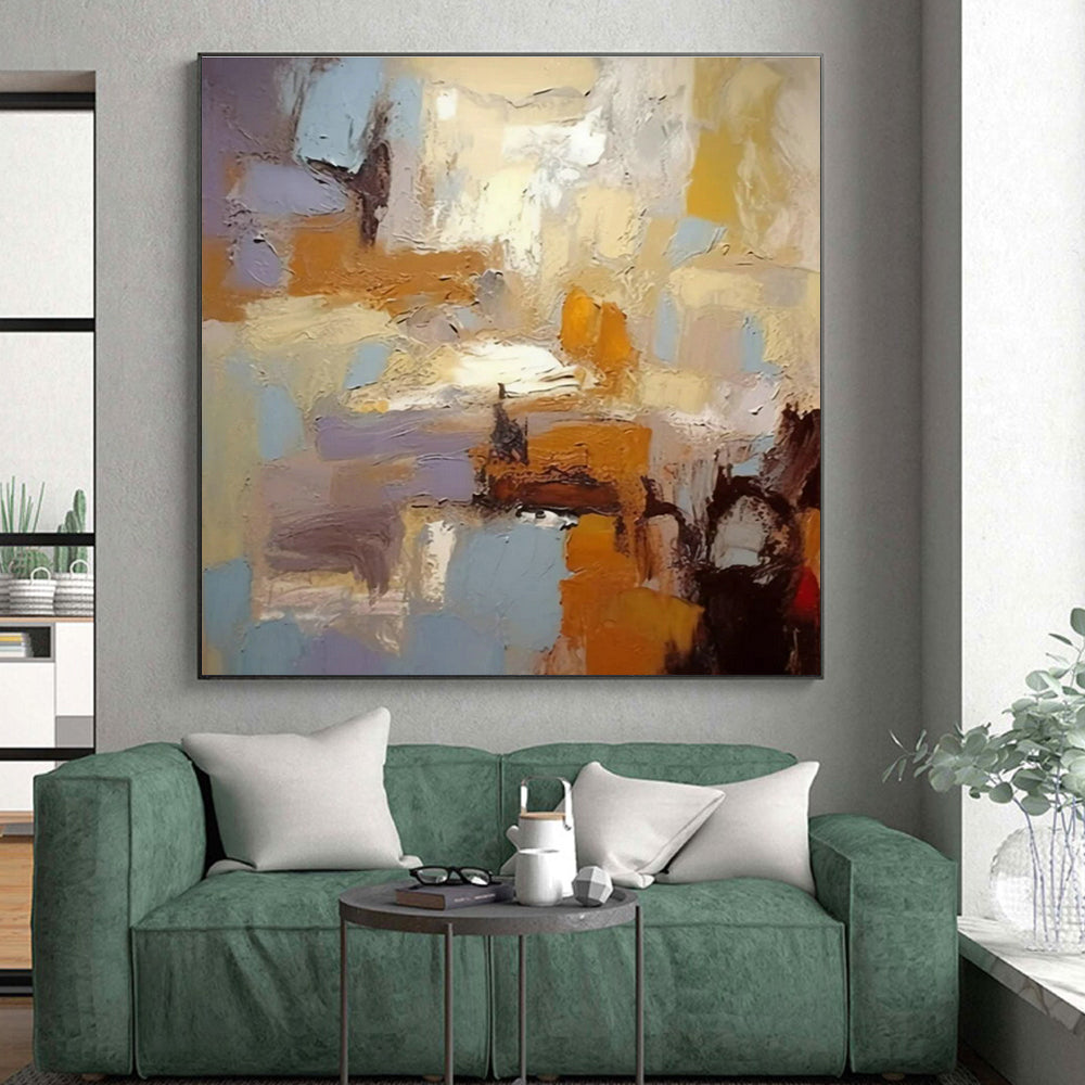 Super-Sized Custom Hand-Painted Abstract Canvas for Kids’ Playroom Reading Nook Wall LargeART0608