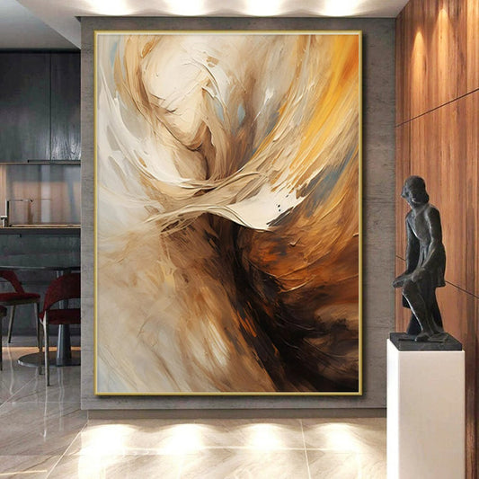 Huge Contemporary Abstract Art for Basement Home Theater Immersive Design
