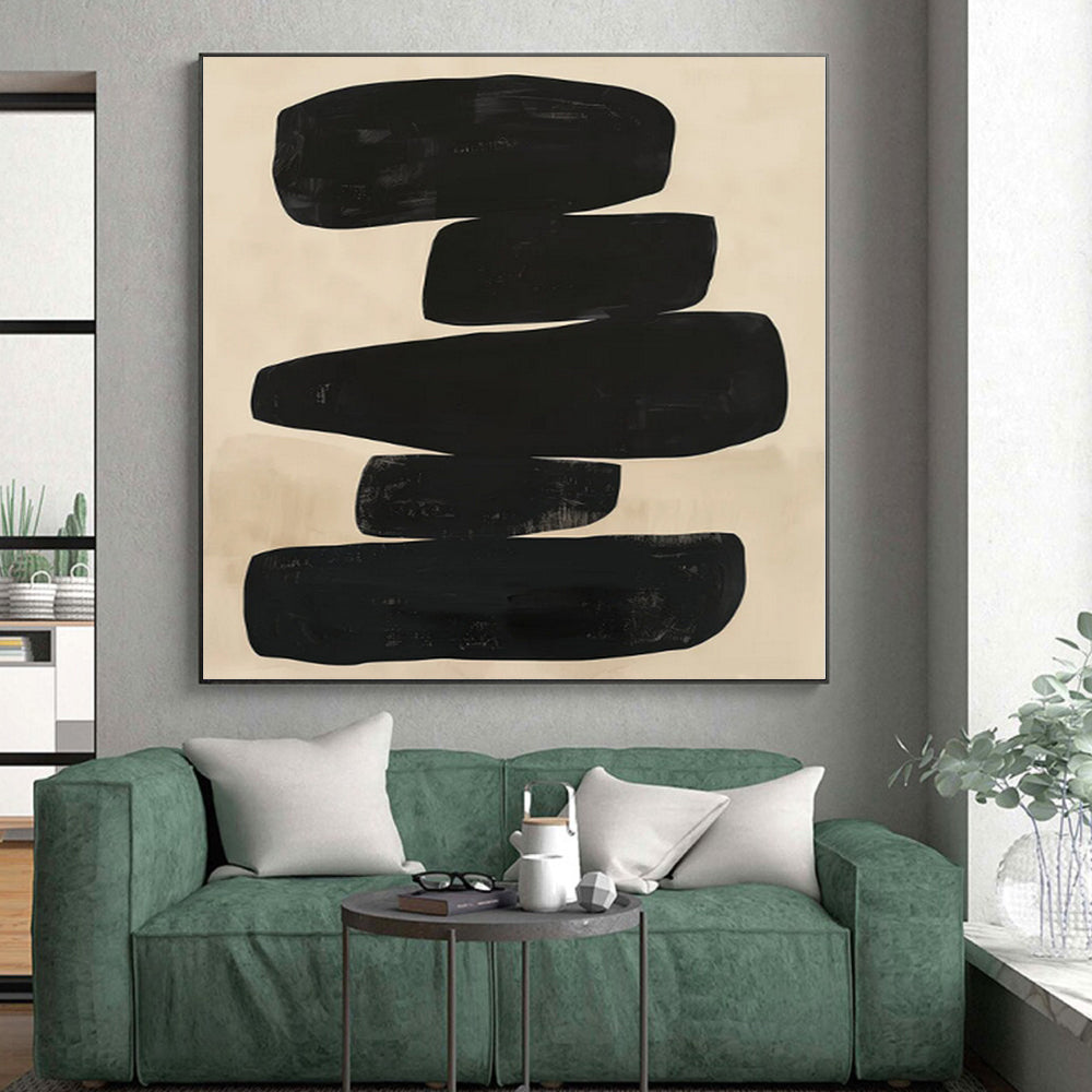 Oversized Custom Abstract Painting for Home Office Zoom Call Backdrops