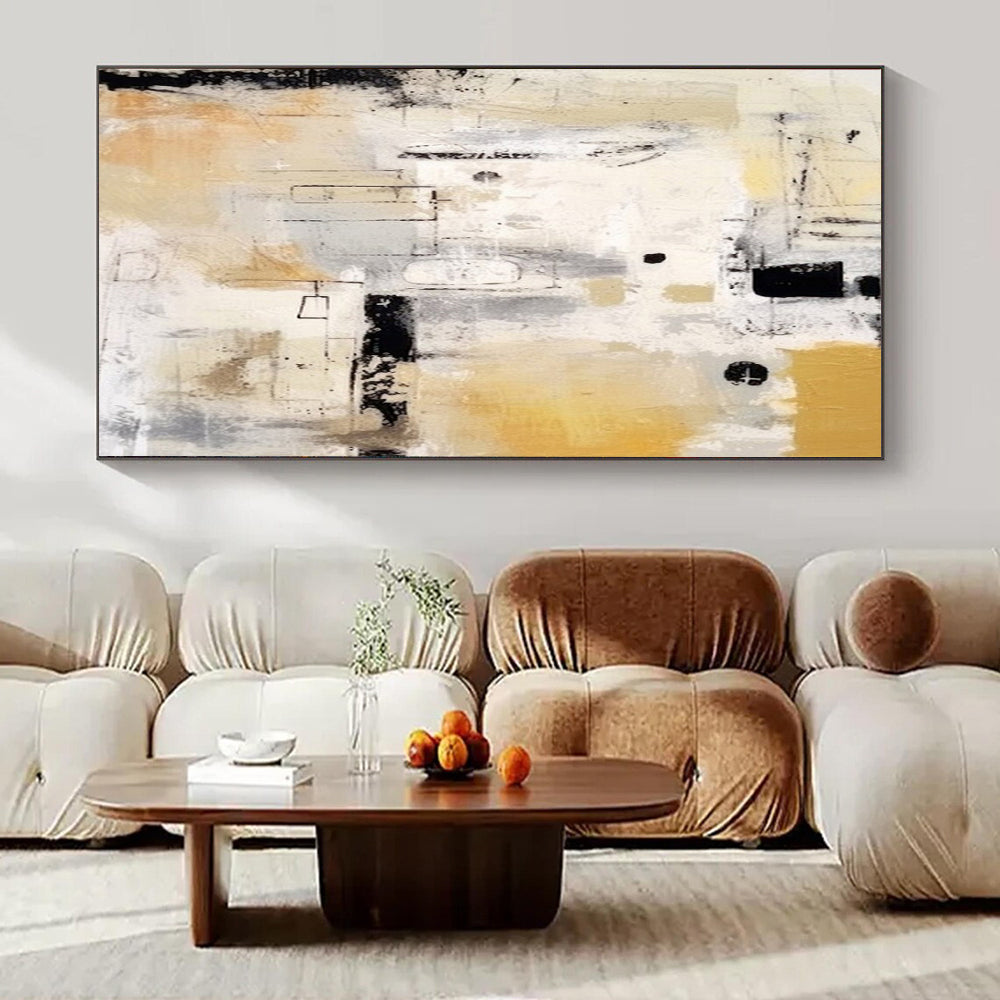 Extra-Huge Hand-Painted Modern Abstract Canvas for Luxury Hotel Bridal Suites
