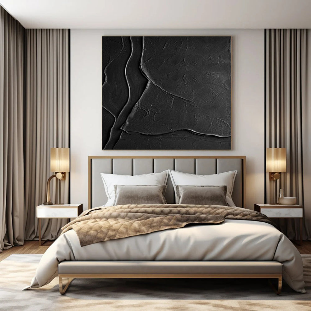 Colossal Hand-Painted Contemporary Abstract Canvas for Family Home Entryways