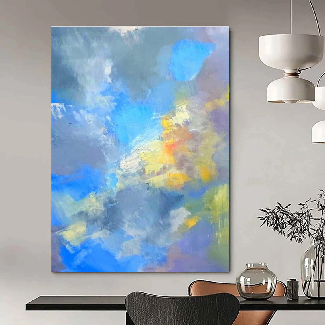 Hand-Painted Bespoke Abstract Art for Dining Room & Hotel Guest Rooms