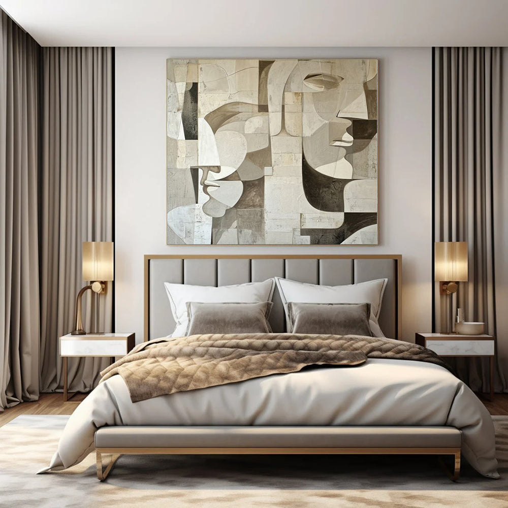 Oversized Custom Hand-Painted Abstract Canvas for Bar & Entryway