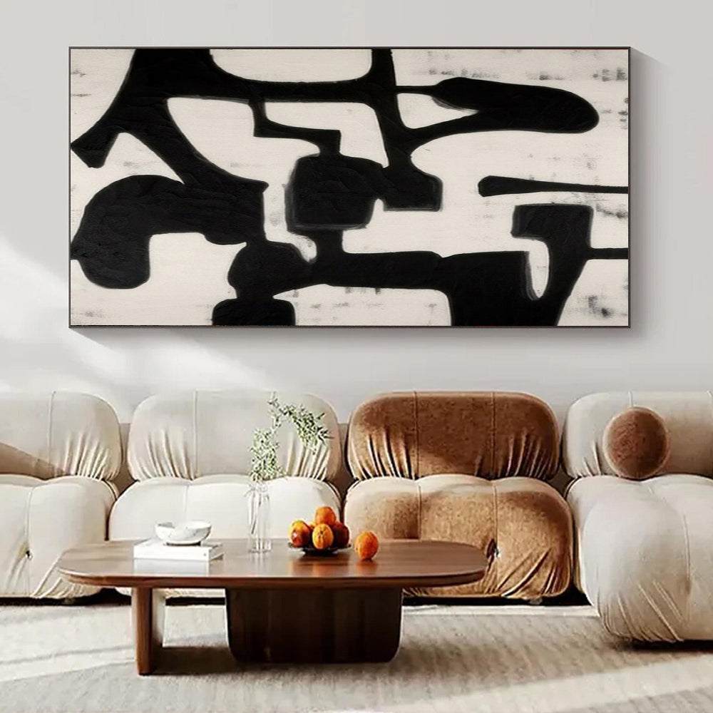 Large Hand-Painted Contemporary Abstract Wall Art for Family Home Reading Corners