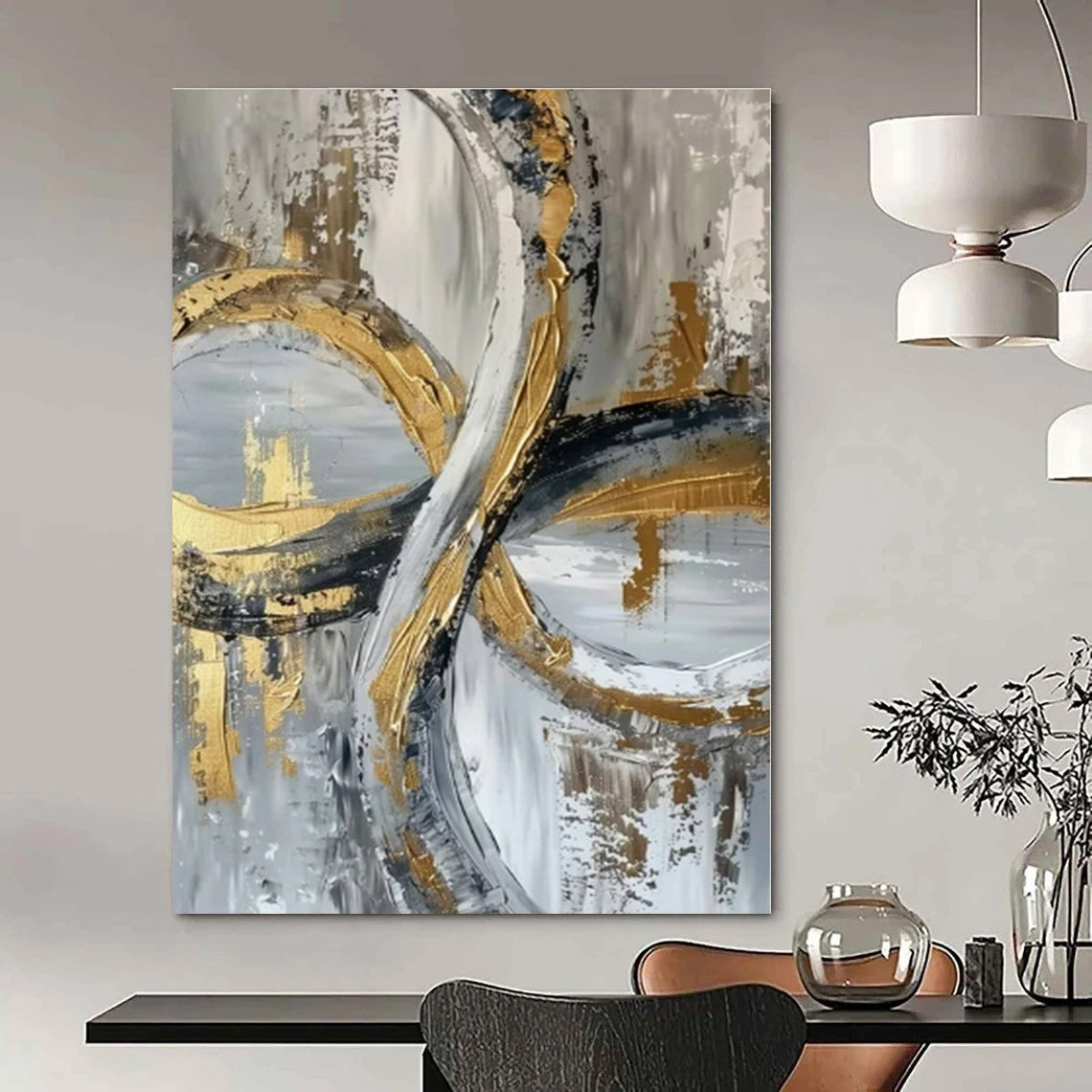 Nautical Nook Hand-Painted Abstract Wall Decor for Coastal Bedrooms