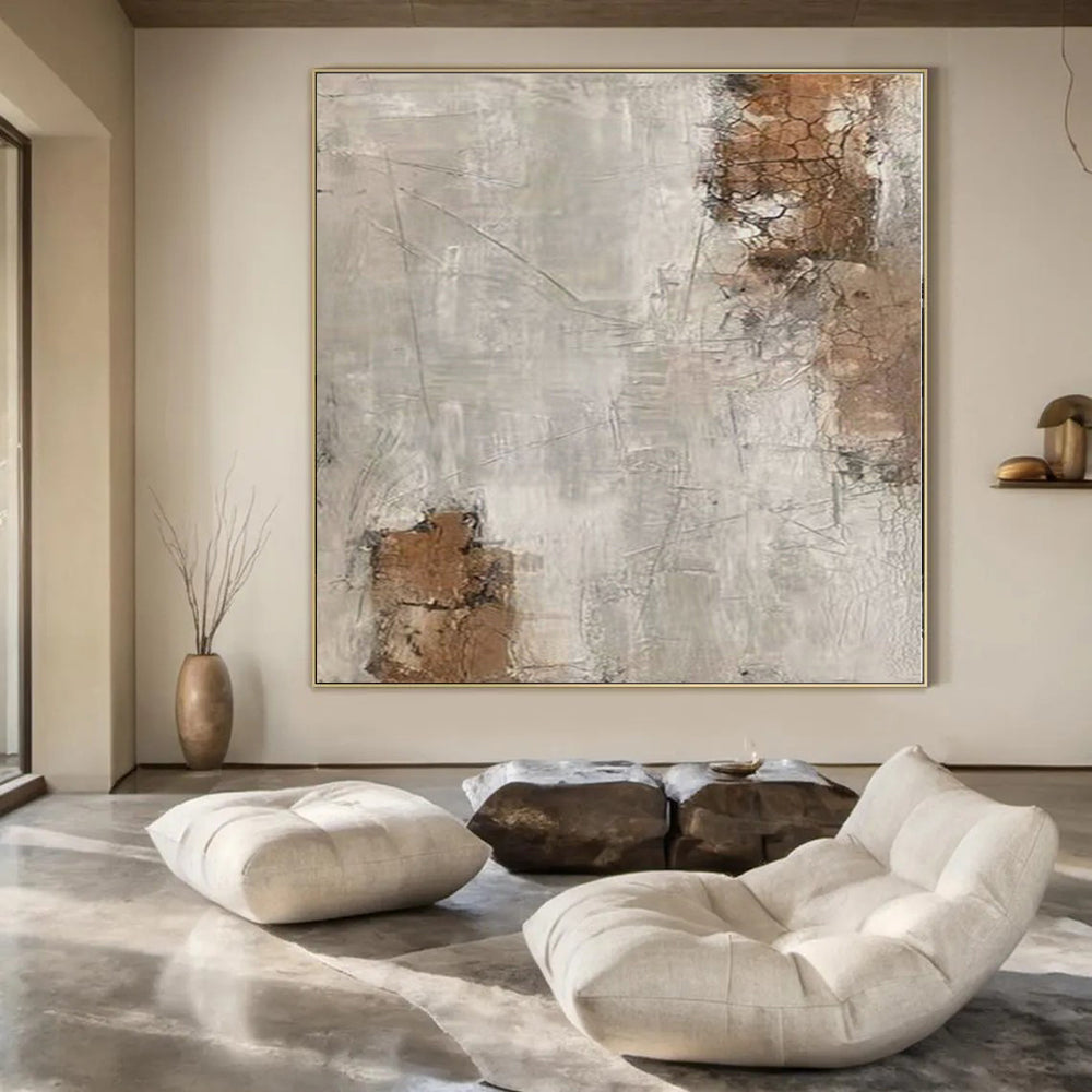 Giant Hand-Painted Abstract Wall Art for Yoga Studio Spaces