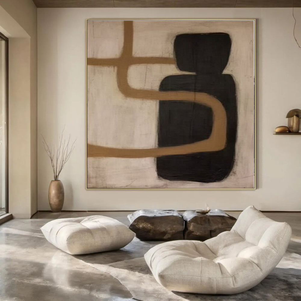 Oversized Custom Hand-Painted Abstract Painting for Office Break Rooms