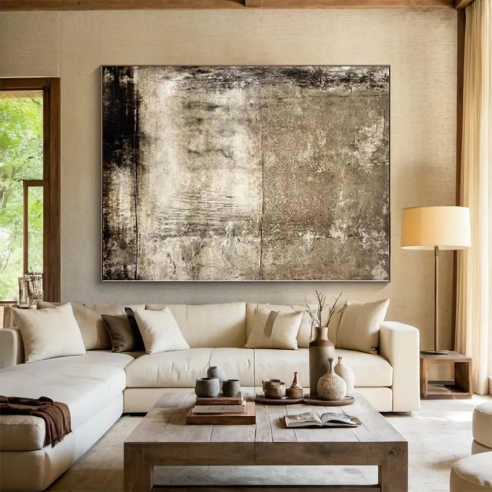 Huge Figurative Abstract Hand-Painted Painting for Hallway Transition Wall