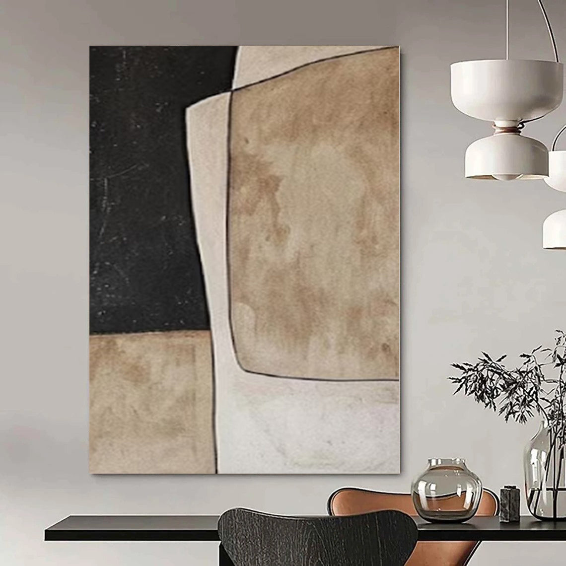 Super-Sized Hand-Painted Modern Abstract Wall Decor for Family Home Music Studios