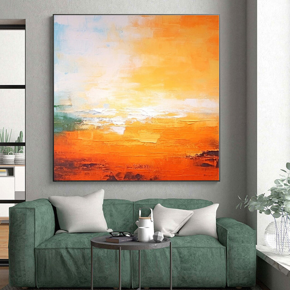 Enormous Made-to-Order Abstract Painting for Mudroom Pet Feeding Station Wall