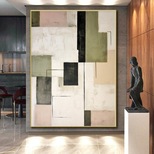 Enormous Customized Abstract Wall Art for Entryway Console Table Focal Point