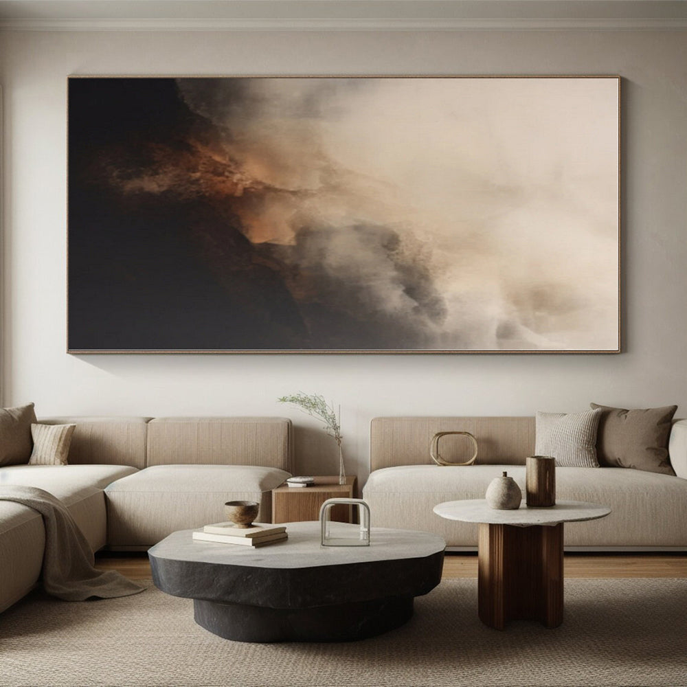 Monumental Hand-Painted Abstract Canvas for Kitchen Heart Wall