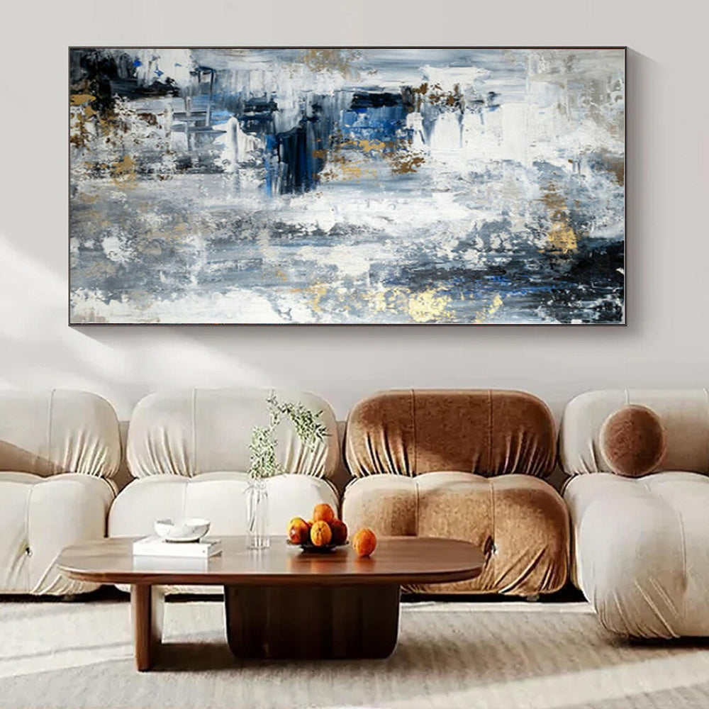 Oversized Custom Hand-Painted Abstract Art for Living Room & Hotel Outdoor Terraces