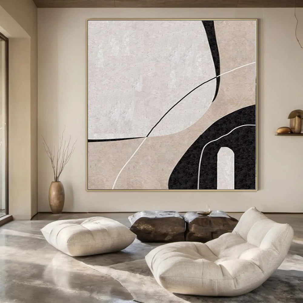 Colossal Hand-Painted Contemporary Abstract Canvas for Family Home Great Rooms