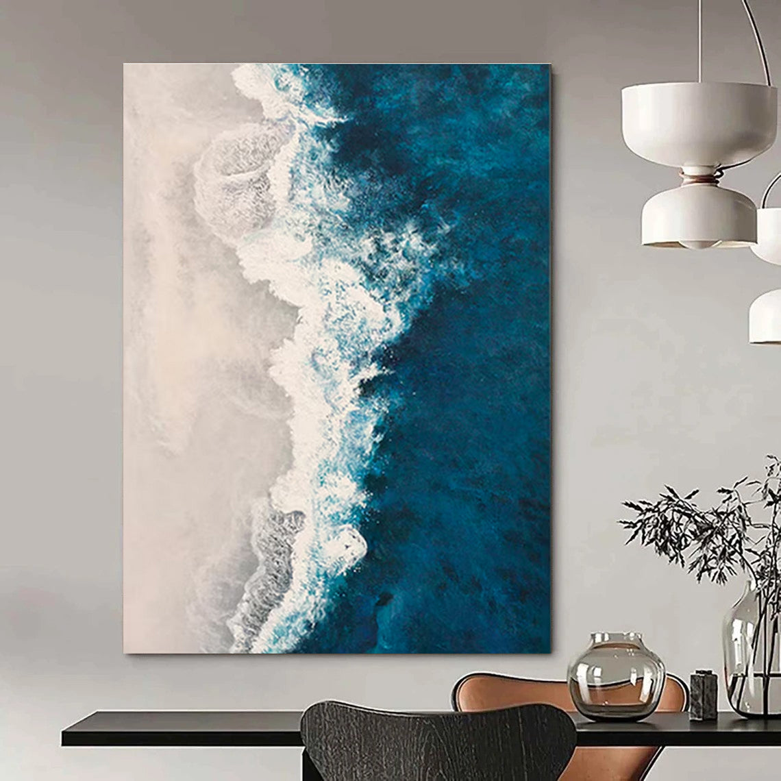 Custom Hand-Painted Abstract Mural for Dining Room & Hotel Wine Cellars