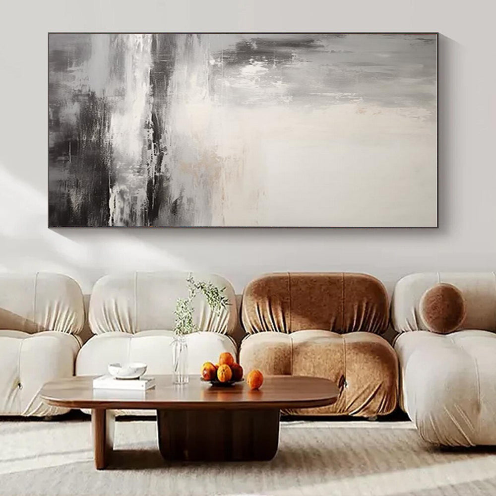 Oversized Custom Hand-Painted Abstract Painting for Office and Hotel Executive Suites