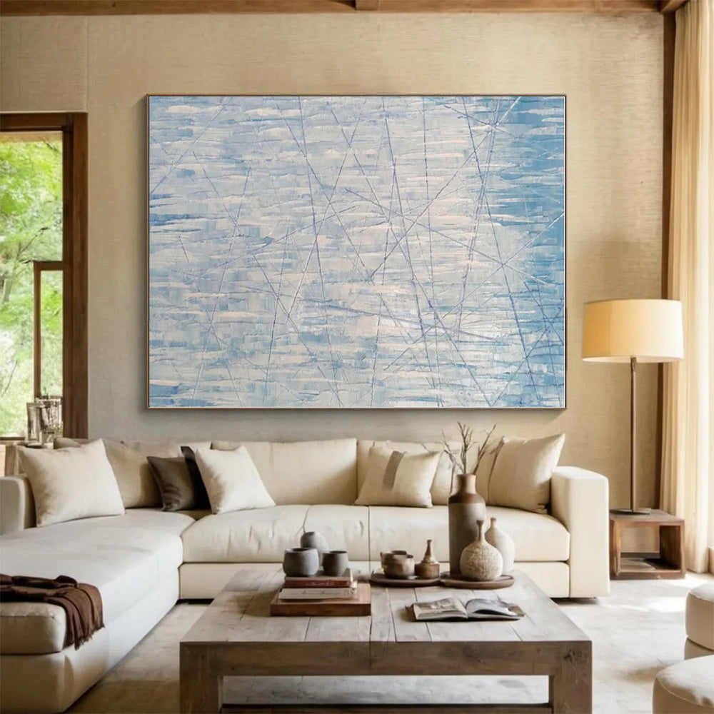 Huge Hand-Painted Abstract Canvas for Attic Storage and Display Wall