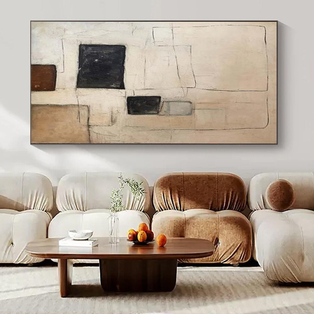 Giant Abstract Painting for Walk-In Closet Interiors - Hand-Painted Acrylic