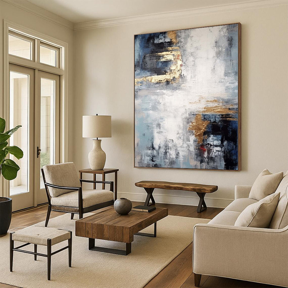 Giant Abstract Art for Vertical Farming Greenhouses - Commissioned Mixed Media on Canvas