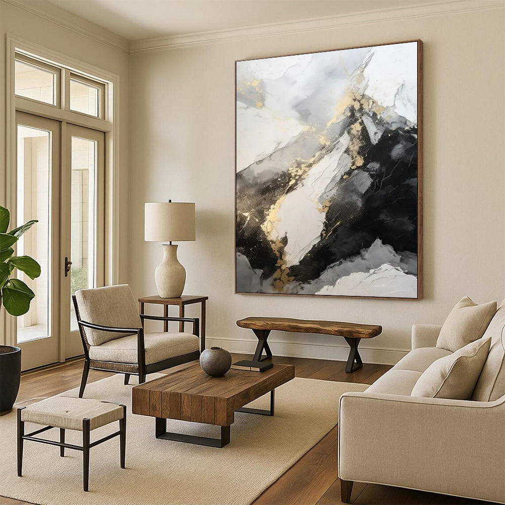 Super-Sized Modern Abstract Painting for Event Live Painting Demonstration Backdrops