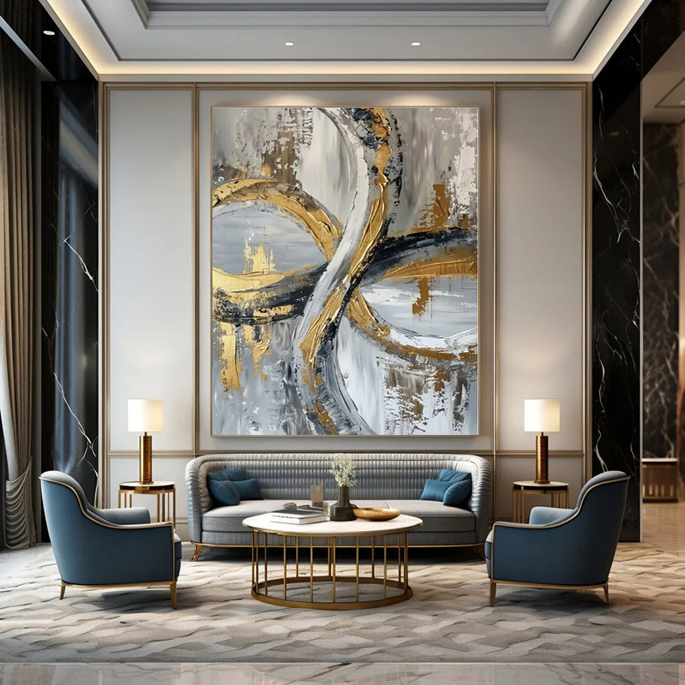 Nautical Nook Hand-Painted Abstract Wall Decor for Coastal Bedrooms