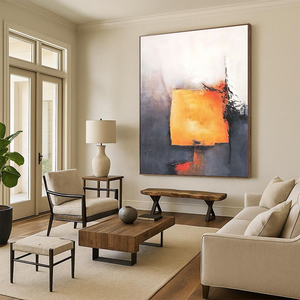 Large-Scale Custom Hand-Painted Abstract Canvas for Nursery Crib Feature Wall LargeART0591