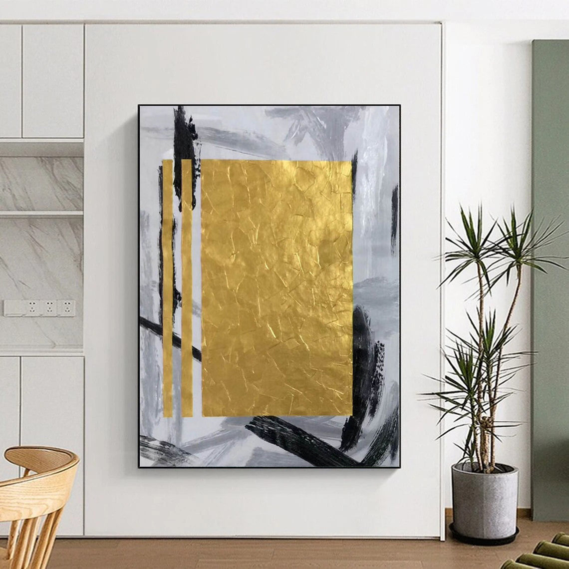 Monumental Custom Abstract Art for Guest Room Fireplace Mantel Feature Walls