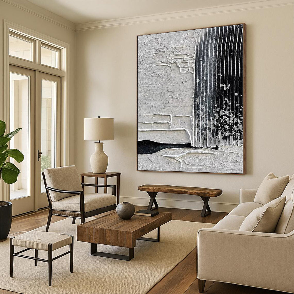 Monumental Custom Abstract Painting for Sunroom French Door Walls