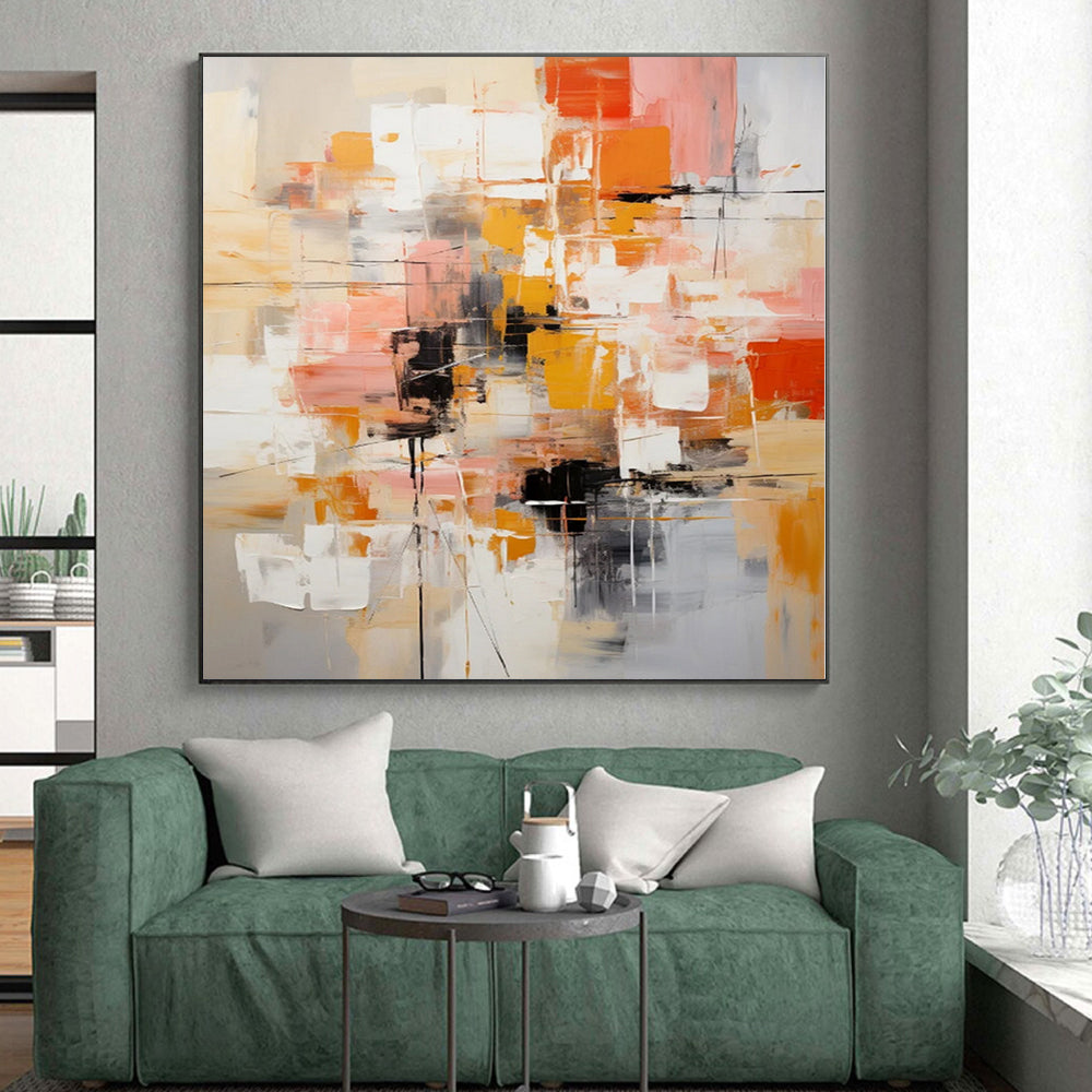 Giant Abstract Art for Yurt Meditation Spaces - Made to Order Mixed Media on Linen