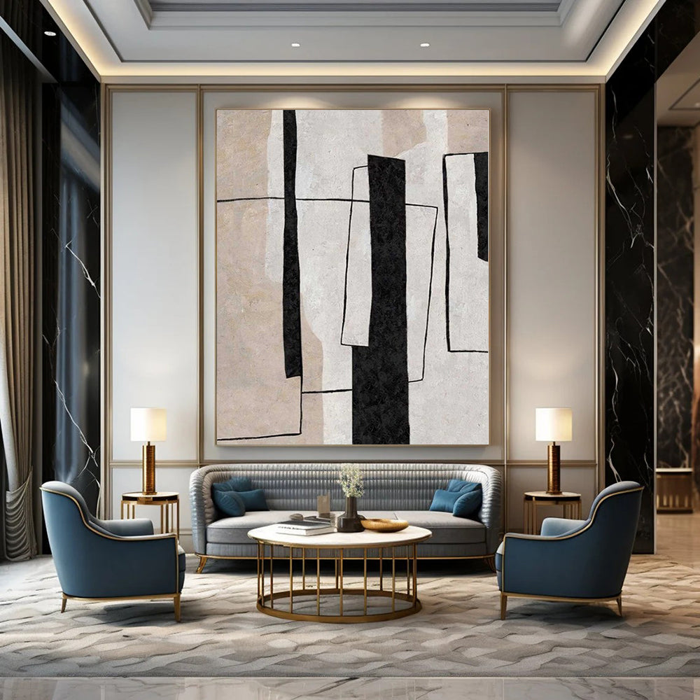 Extra-Vast Hand-Painted Modern Abstract Artwork for Family Home Outdoor Living Rooms