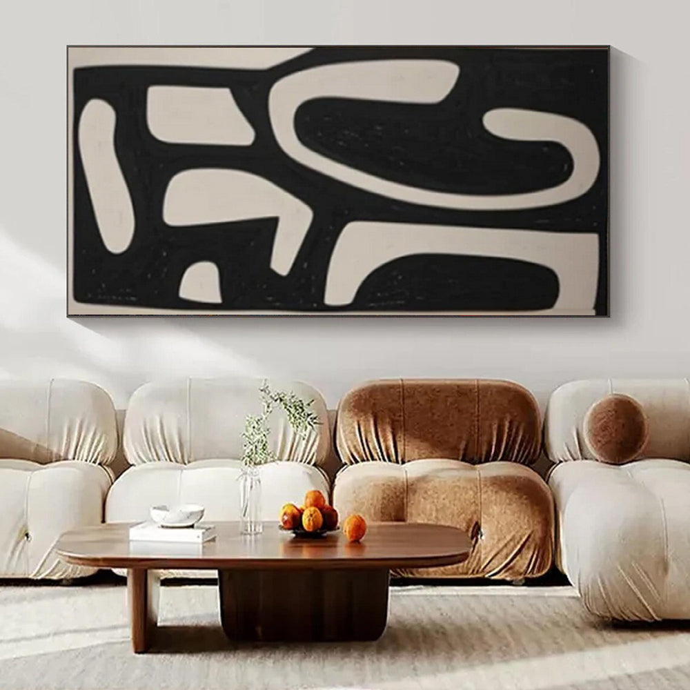 Oversized Hand-Painted Modern Abstract Mural for Family Home Playrooms
