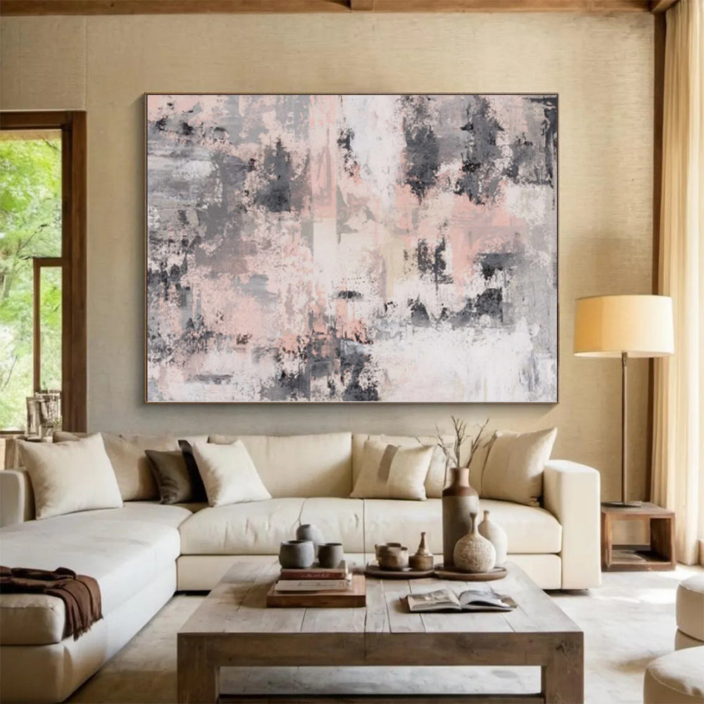 Custom Extra Large Abstract Desertscape - Hand-Painted Acrylic for Southwestern Hotels