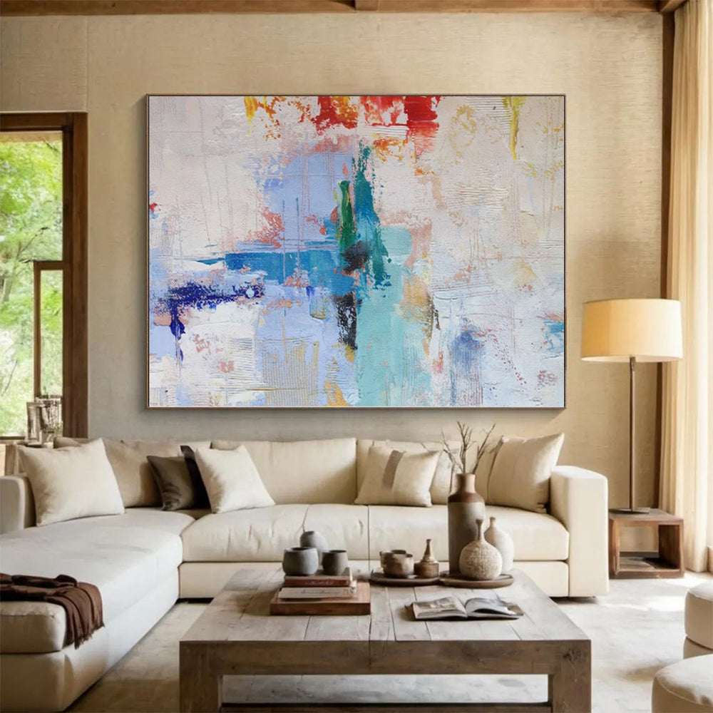 Monumental Abstract Painting for Indoor Waterfall Areas - Commissioned Oil on Canvas