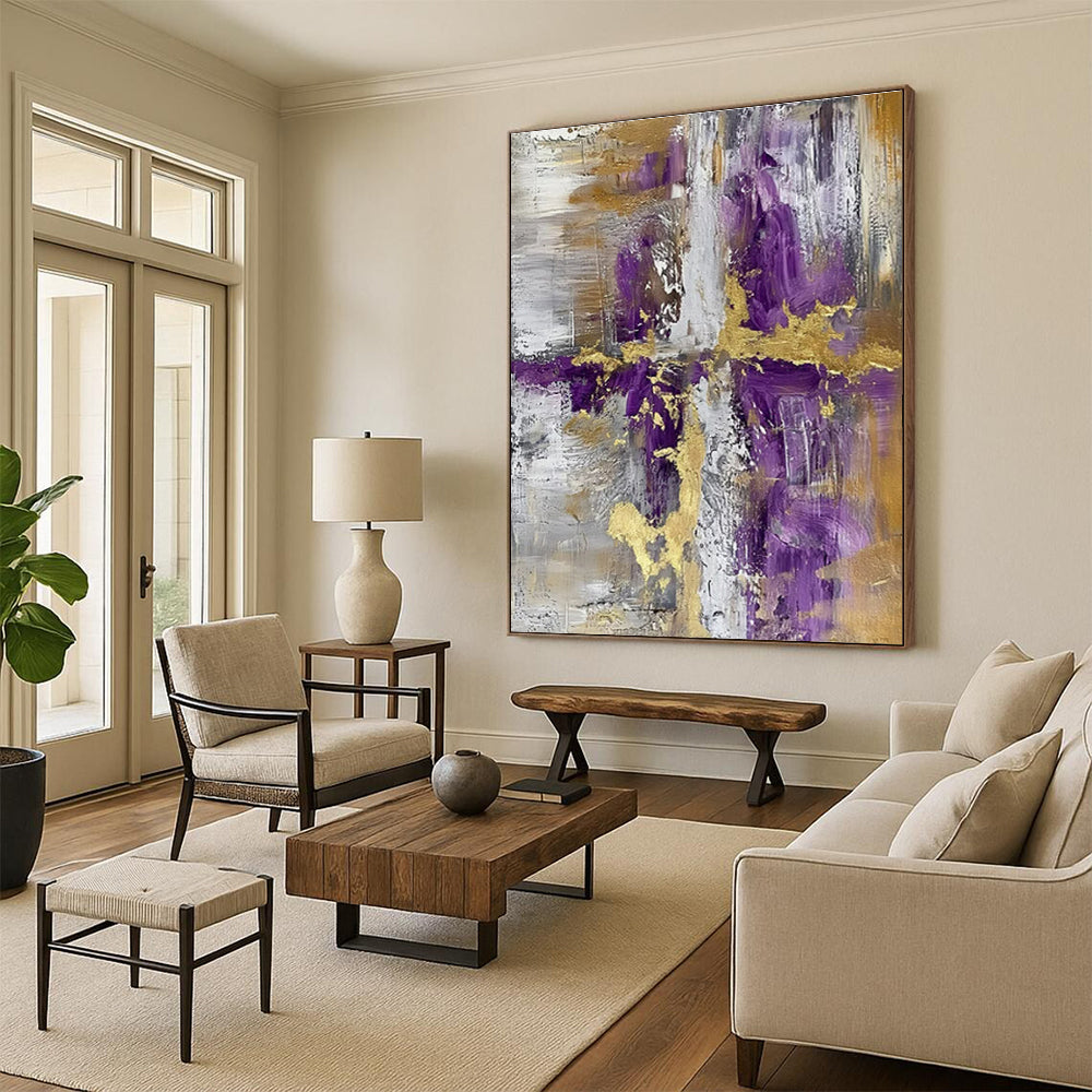 Huge Contemporary Abstract Painting for Restaurant Dining Area Ambiance