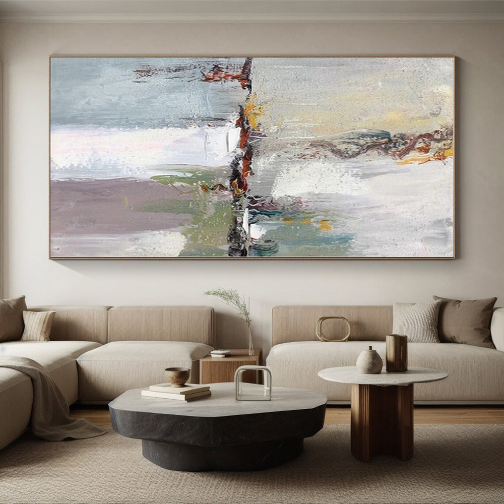 Staggering Custom Abstract Painting for Hallway Picture Ledge Wall