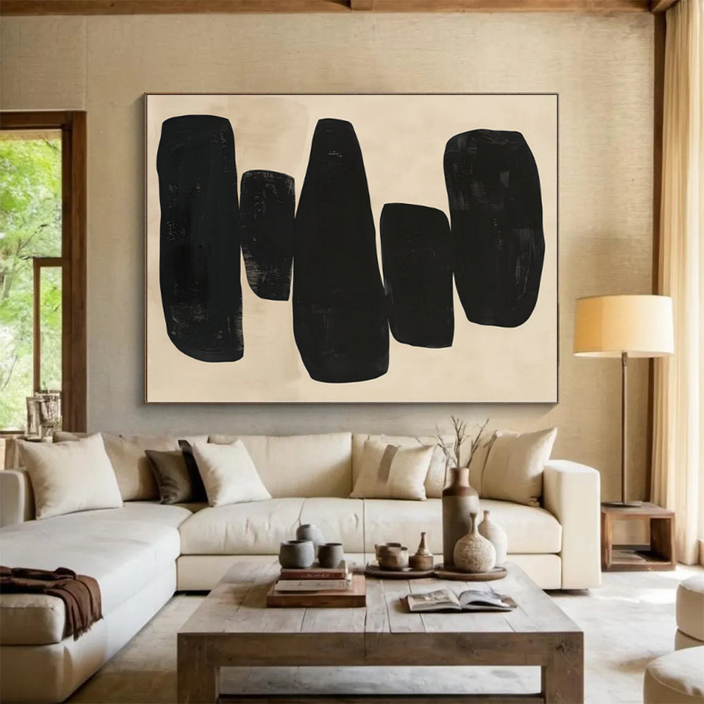 Oversized Custom Abstract Painting for Home Office Zoom Call Backdrops