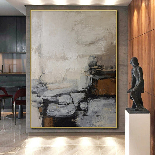 Immense Hand-Painted Abstract Art for Home Gym Feature Walls