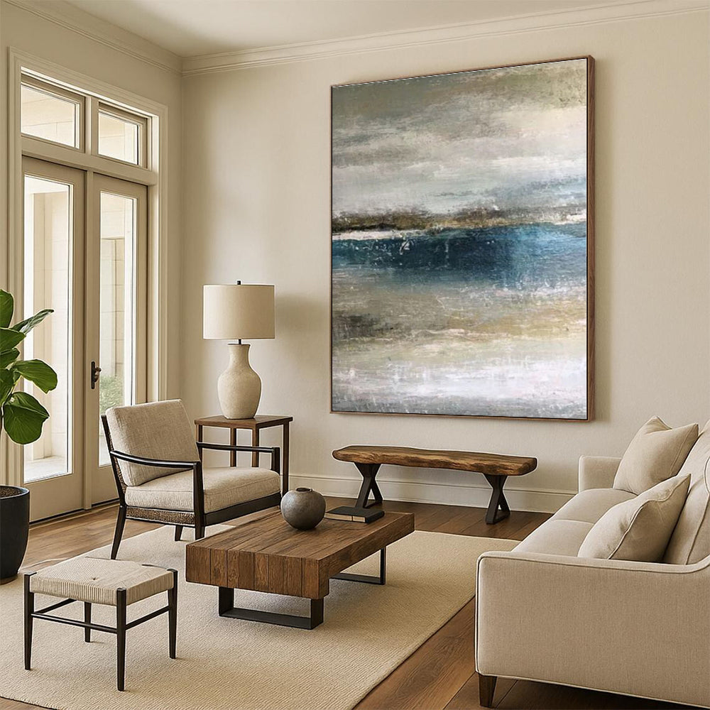 Custom Giant Hand-Painted Abstract Painting for Home Bar Back Wall LargeART0590
